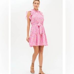Oliphant Flirty Ruffle Hem Mini Dress